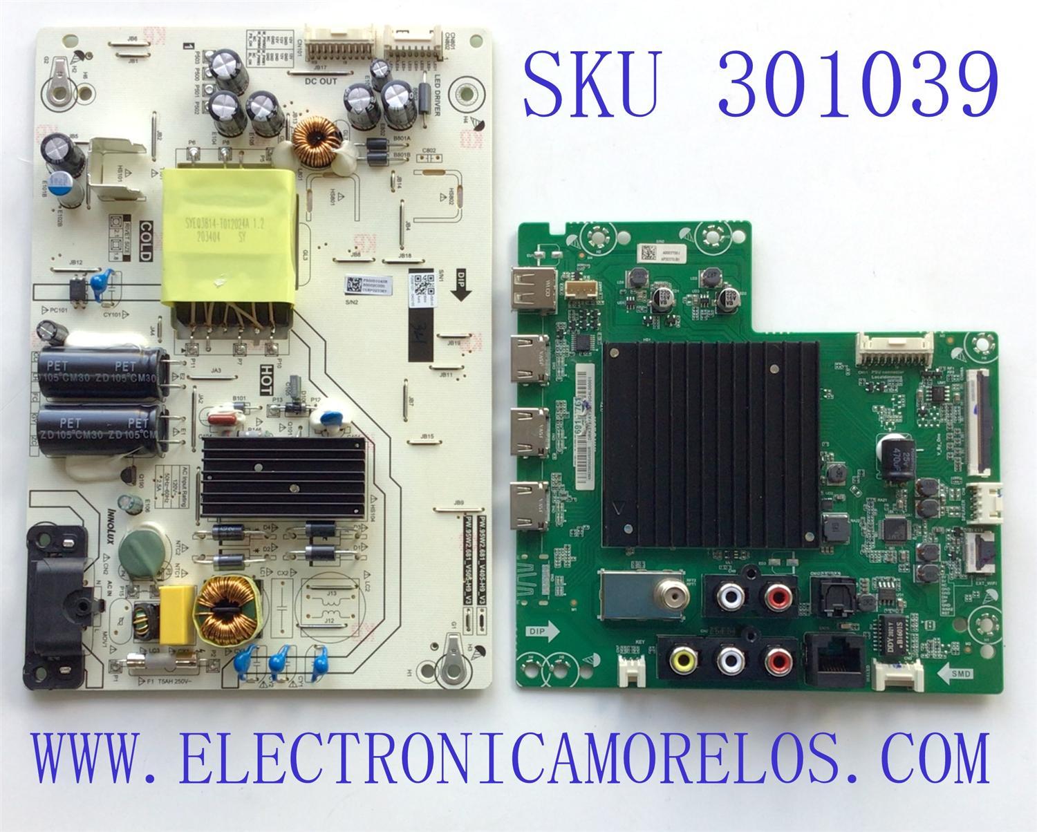 KIT DE TARJETAS  PARA TV VIZIO / MAIN 6M03M0004500R / TD.MT5691.U761 / A0003T00J / FUENTE PW.95W2.681_V505-H9_V3 / P500D104DB / B0002C00 / PANEL V500DJ6-D03 REV.CB / MODELO V505-H19	